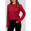 Blu Pepper Pointelle Cardigan In Red
