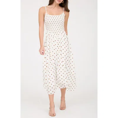 Blu Pepper Polka Dot Midi Dress In White