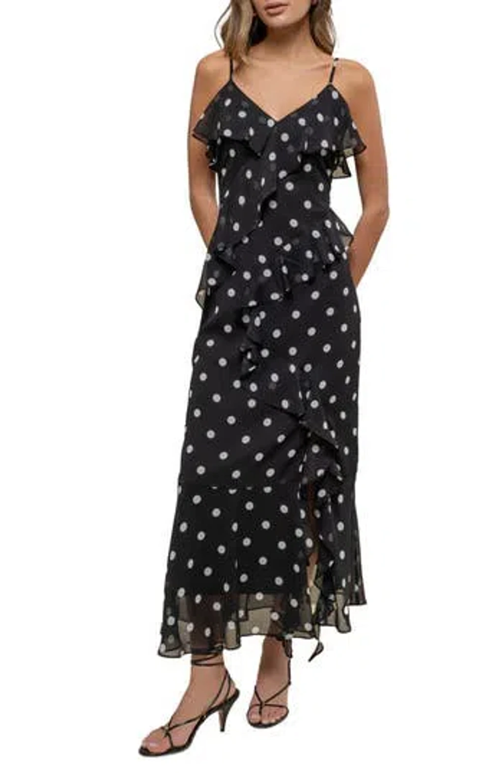 blu pepper polka dot dress Pretty Woman Dress (S-L)