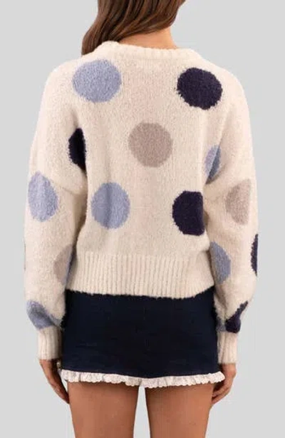 Blu Pepper Polka Dot Sweater In Ivory Multi