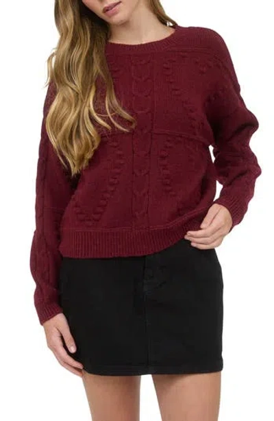 Blu Pepper Pompom Sweater In Burgundy