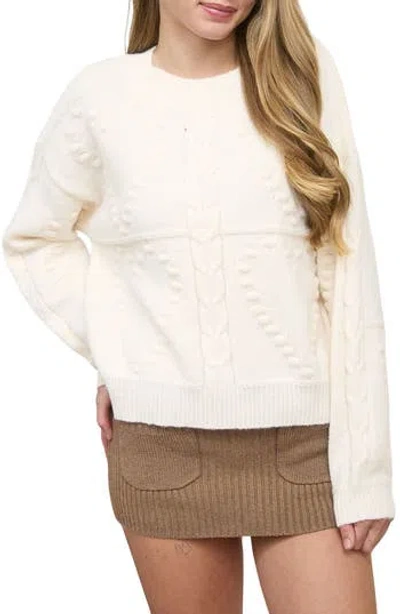 Blu Pepper Pompom Sweater In Neutral