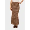 Blu Pepper Print Midi Skirt In Multi