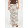 Blu Pepper Print Midi Skirt In White