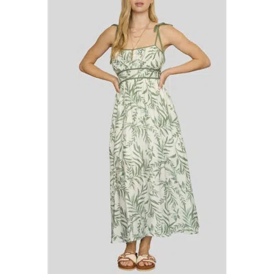 Blu Pepper Print Tie Straps Maxi Dress In Multi