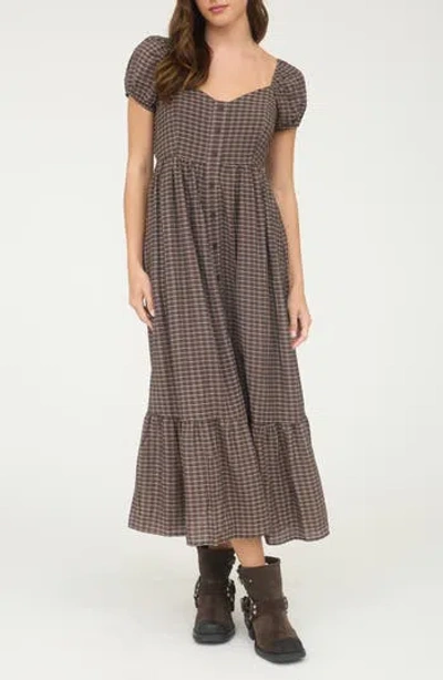Blu Pepper Puff Sleeve Maxi Dress