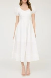 Blu Pepper Puff Sleeve Midi Dress