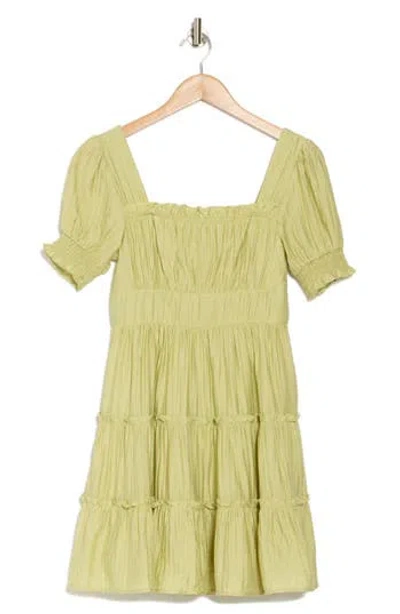 Blu Pepper Puff Sleeve Minidress