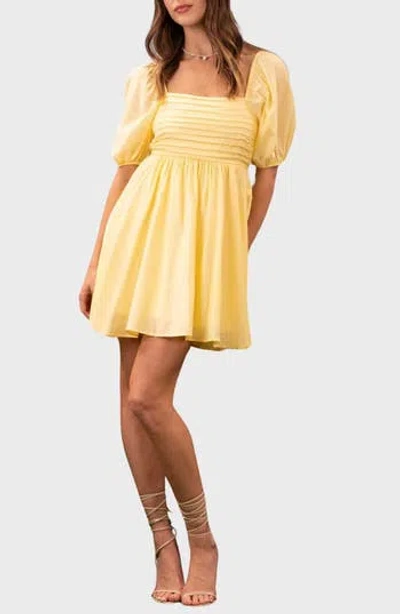 Blu Pepper Puff Sleeve Minidress