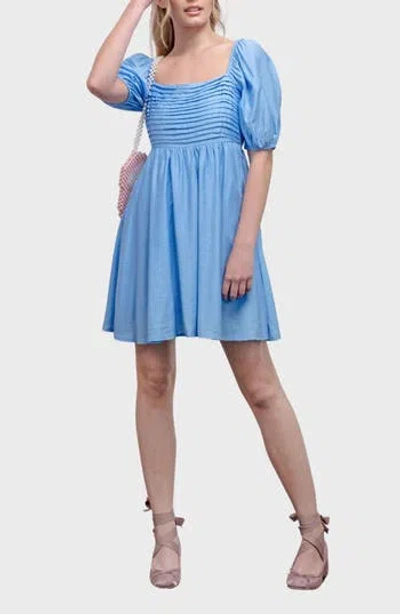 Blu Pepper Puff Sleeve Minidress
