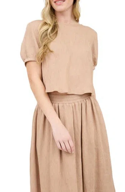 Blu Pepper Puff Sleeve Top