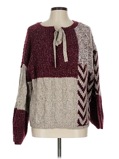 Pre-owned Blu Pepper Pullover Sweater In Burgundy