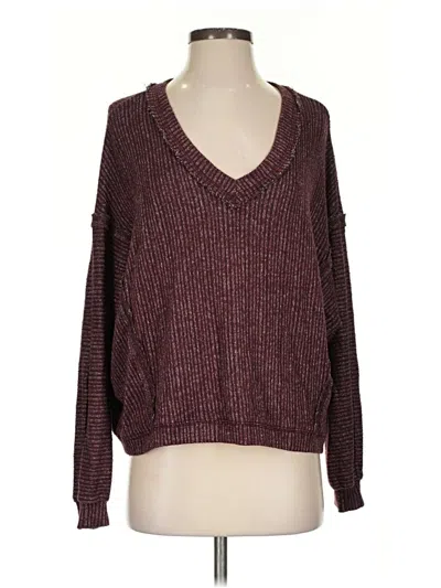 Pre-owned Blu Pepper Pullover Sweater In Burgundy