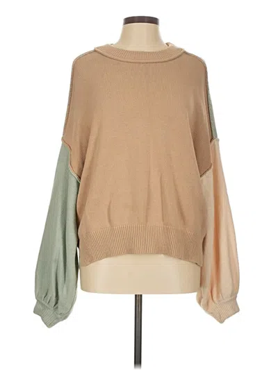 Pre-owned Blu Pepper Pullover Sweater In Tan