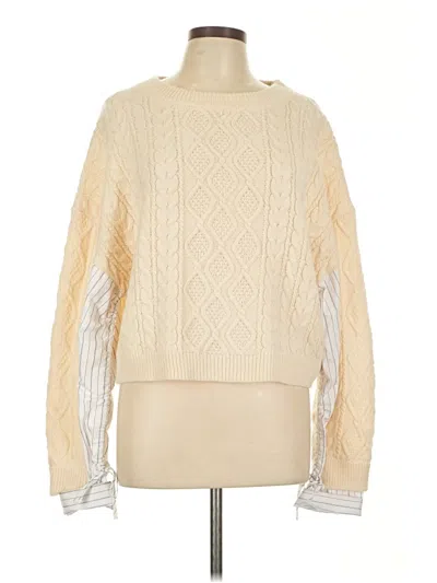 Pre-owned Blu Pepper Pullover Sweater In White