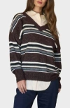 Blu Pepper Pullover V-neck Sweater In Brown