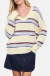 Blu Pepper Pullover V-neck Sweater In White