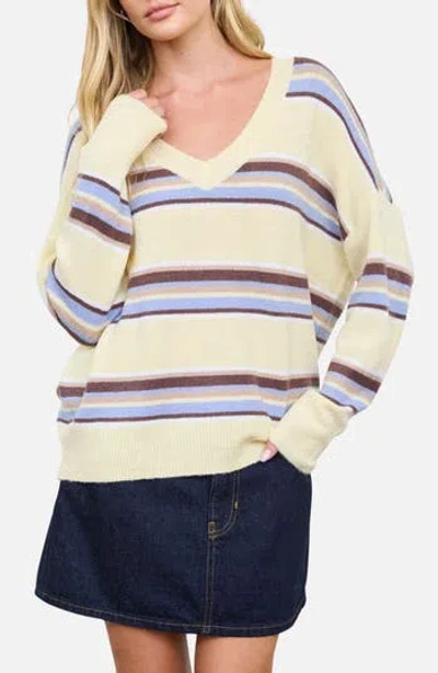 Blu Pepper Pullover V-neck Sweater In White