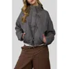 Blu Pepper Quilted Jacket In Gray