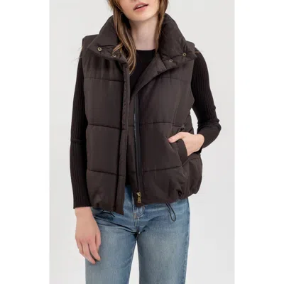 Blu Pepper Quilted Vest In Black