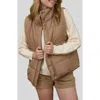 Blu Pepper Quilted Vest In Brown