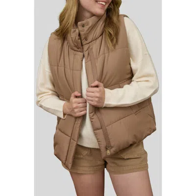 Blu Pepper Quilted Vest In Brown