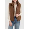 Blu Pepper Quilted Vest In Brown