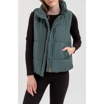 Blu Pepper Quilted Vest In Hunter Green