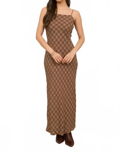 Blu Pepper Quinn Midi Dress In Brown Multi