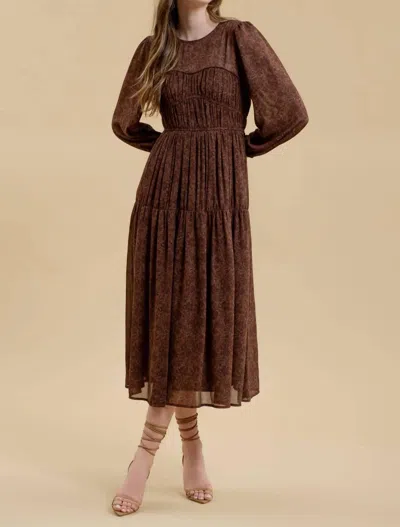 Blu Pepper Quinn Sweetheart Dress In Brown