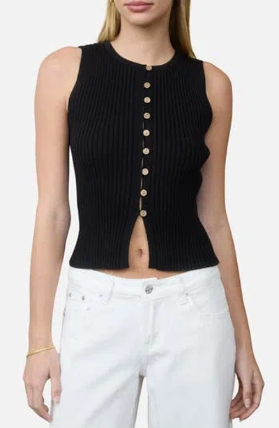 Blu Pepper Rib Sleeveless Sweater In Black