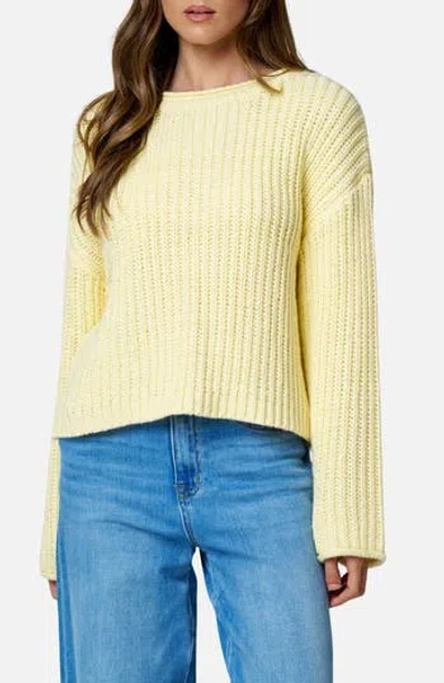 Blu Pepper Roll Up Long Sleeve Sweater In Yellow