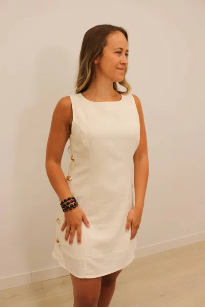 Blu Pepper Rou Stone Studded Mini Dress In Natural In White