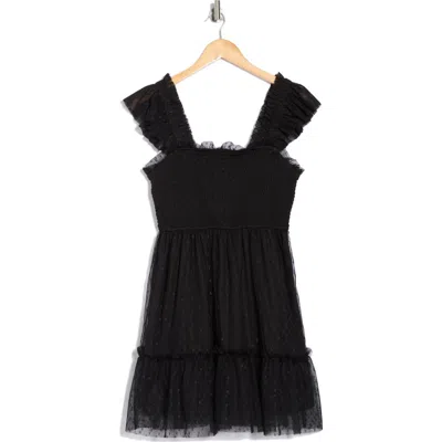 Blu Pepper Ruffle Dot Minidress