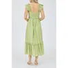 Blu Pepper Ruffle Strap Midi Dress In Kiwi