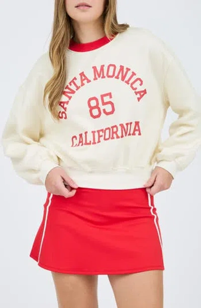 Blu Pepper Santa Monica Graphic Pullover Sweater In Ivory