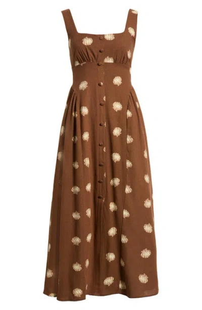 Blu Pepper Seashell Print Midi Dress In Multi