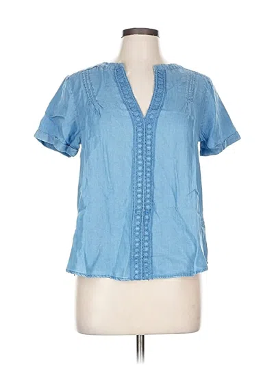 Blu Pepper Short Sleeve Blouse In Blue