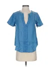 Blu Pepper Short Sleeve Blouse In Blue