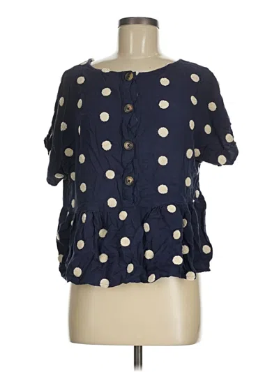 Pre-owned Blu Pepper Short Sleeve Blouse In Blue