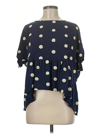 Pre-owned Blu Pepper Short Sleeve Blouse In Blue