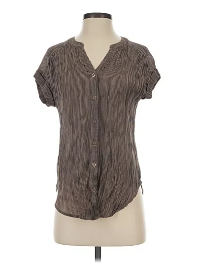 Pre-owned Blu Pepper Short Sleeve Blouse In Brown