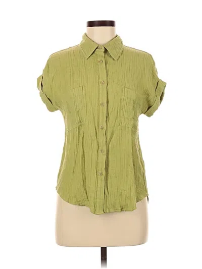 Pre-owned Blu Pepper Short Sleeve Blouse In Green