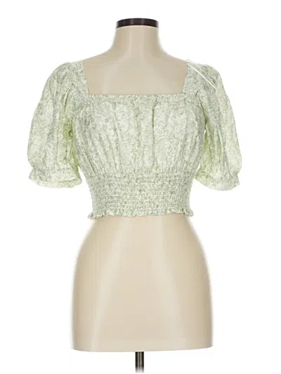 Pre-owned Blu Pepper Short Sleeve Blouse In Green