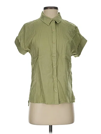 Pre-owned Blu Pepper Short Sleeve Blouse In Green