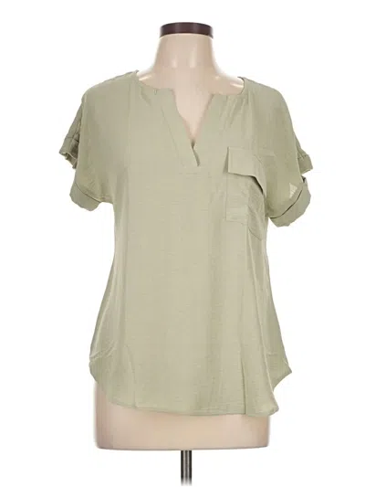 Pre-owned Blu Pepper Short Sleeve Blouse In Green