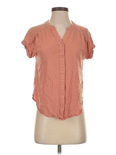 Pre-owned Blu Pepper Short Sleeve Blouse In Orange