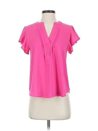 Pre-owned Blu Pepper Short Sleeve Blouse In Pink