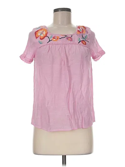Pre-owned Blu Pepper Short Sleeve Blouse In Pink