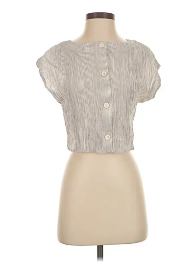 Pre-owned Blu Pepper Short Sleeve Blouse In Silver